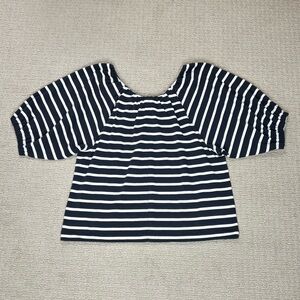 J. Crew Striped Puff Sleeve Top
